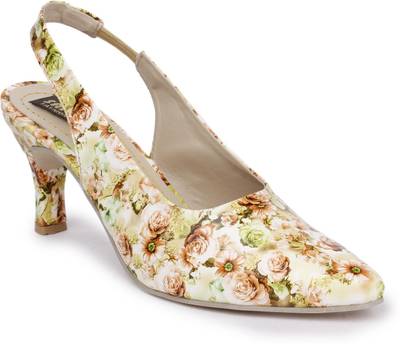 Sapatos Women ST-145-Multi Printed Yellow Heels