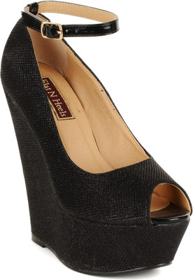 

Flat n Heels Women Black Wedges