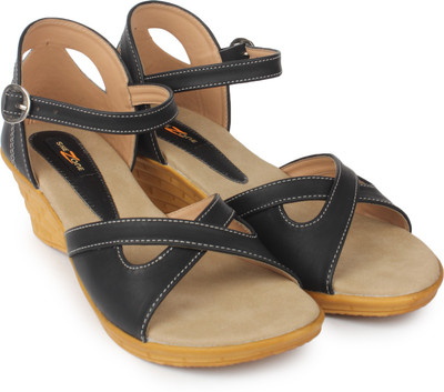 

Shezone Women Black Wedges