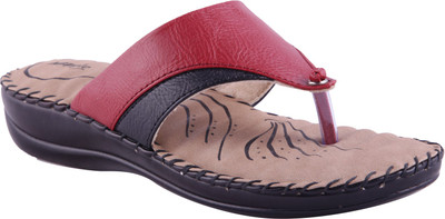 

Adorn Women Red and Brown Flats