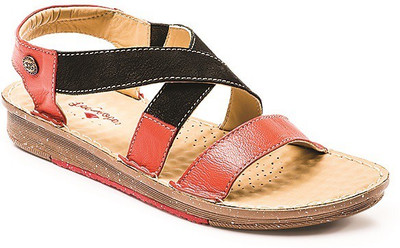 

Lee Cooper Women BLACK-RED Flats
