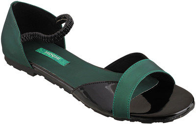 

Mochi Women 81, Black\Green Flats