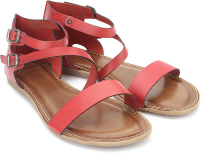 

Clarks Women Red Leather Flats