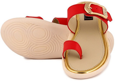 

Feather Leather Women Red Flats