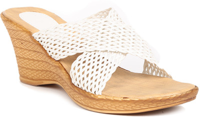 

Sindhi Footwear Women White Wedges