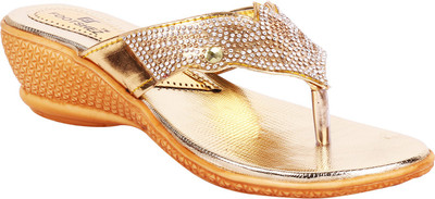 

Footshez Women Golden Wedges