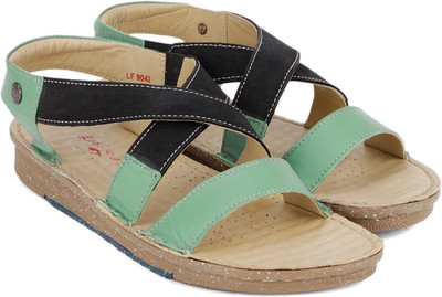 

Lee Cooper Women BLACK-GREEN Flats
