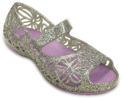 

Crocs Girls Sports Sandals(Silver, Black
