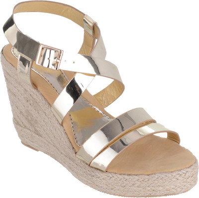 

Sherrif Shoes Women Gold Wedges