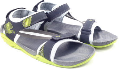

Puma Men limestone gray-dark shadow-lime punch Sports Sandals