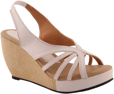 

Adorn Women White, Beige Wedges