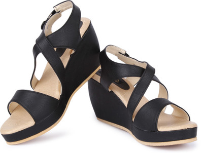 

CUTE FEET Women Black Wedges
