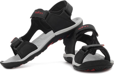 Spinn Men Black, Red Sports Sandals