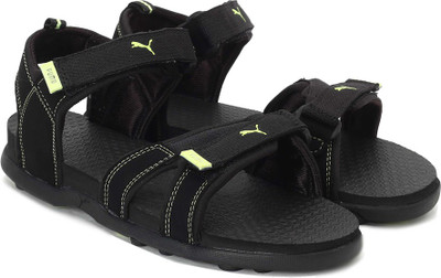 

Puma Men black-black-sharp green Sports Sandals