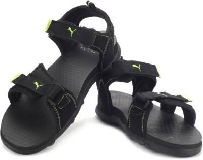 Puma Men black-black-sharp green Sports Sandals