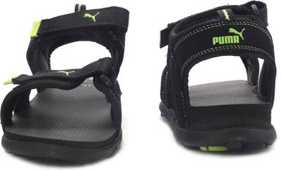 Puma Men black-black-sharp green Sports Sandals