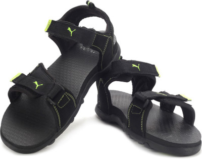 

Puma Men black-black-sharp green Sports Sandals