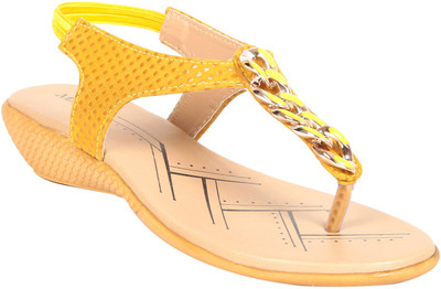 

Adorn Women Yellow and Beige Wedges