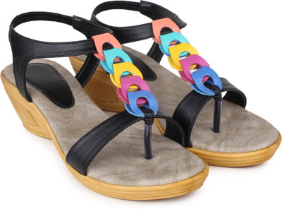 

Shezone Women Black Wedges