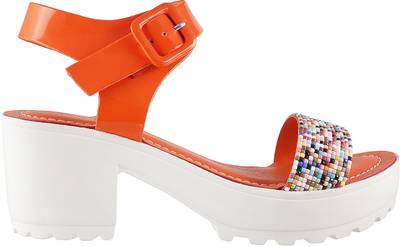 Mochi Women 25,Orange Heels