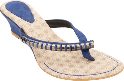 Footrendz Women navy blue; silver Wedges