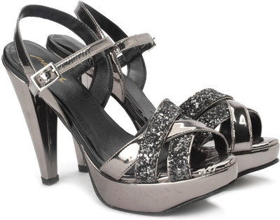 

Plosh Women Dark Silver Heels