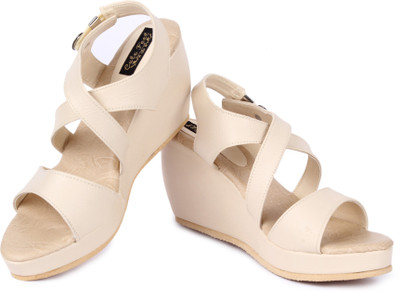 

CUTE FEET Women Beige Wedges