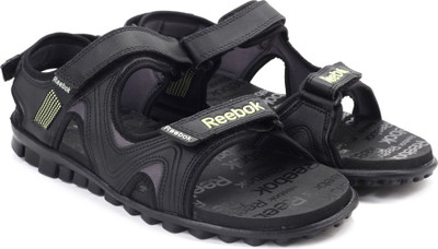

REEBOK Men BLACK/ASH GREY/LIME Sports Sandals