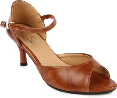 

CUTE FEET Women Tan Heels