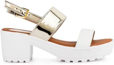 APF Women White::Gold Heels
