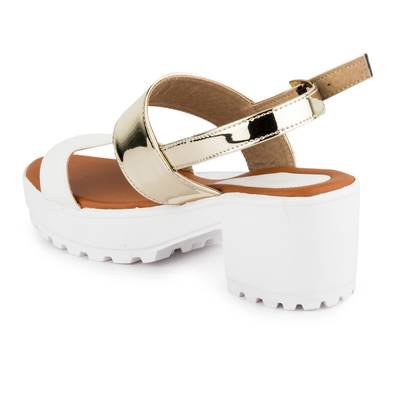 APF Women White::Gold Heels
