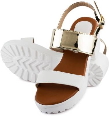 APF Women White::Gold Heels