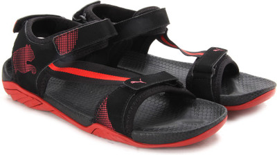 

Puma Men Black, High Risk Red Sports Sandals