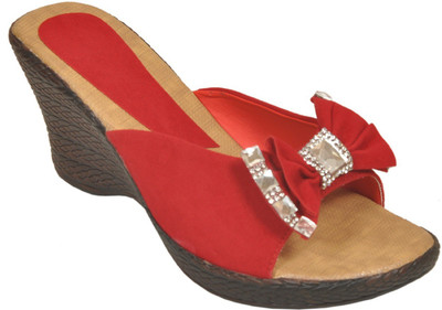 

Bare Soles Women Red Wedges
