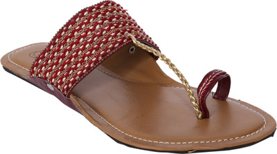 Jade Women Maroon Flats