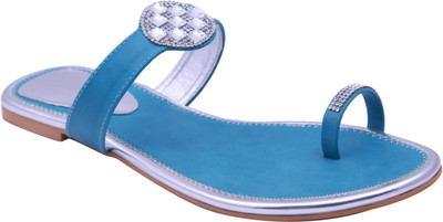 

Adorn Women Blue and Silver Flats