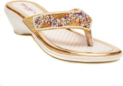 

Dolphin Miles Women Gold Wedges