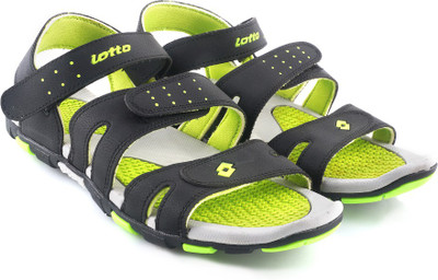 Lotto Men Black/Lime Sports Sandals