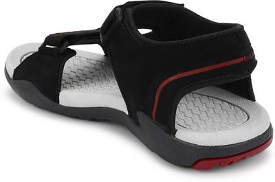 Cozy Men Bold Black &amp; Hot Red Sandals