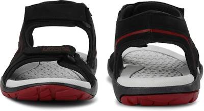Cozy Men Bold Black &amp; Hot Red Sandals