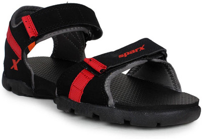 sparx men black sandals