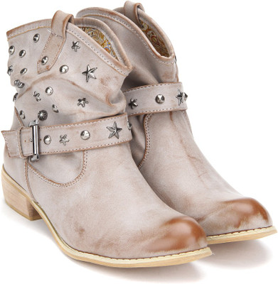 

Carlton London Casual Boots For Women(Multicolor, Taupe