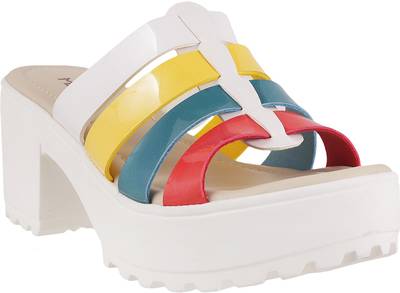 Metro Women 76,White-Multi Heels