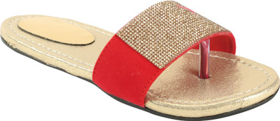 

Zachho Women Red and Gold Flats