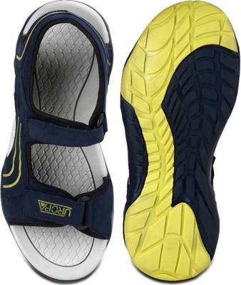 Cozy Men Pleasing Blue &amp; Bright Yellow Sandals