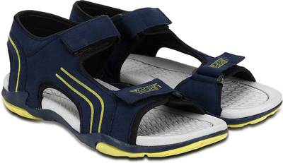 Cozy Men Pleasing Blue &amp; Bright Yellow Sandals