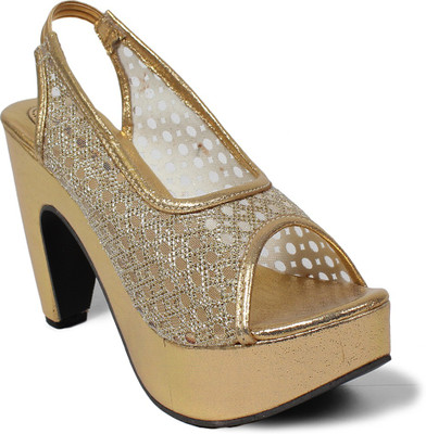 

Bellafoz Women Golden Wedges