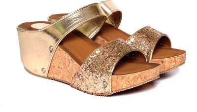 

Adorn Women Golden Wedges