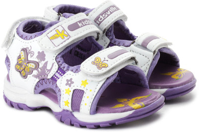 

Kids Ville Girls Sports Sandals, White purple