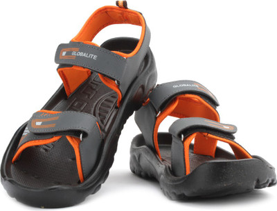 

Globalite Men Grey Orange Sports Sandals